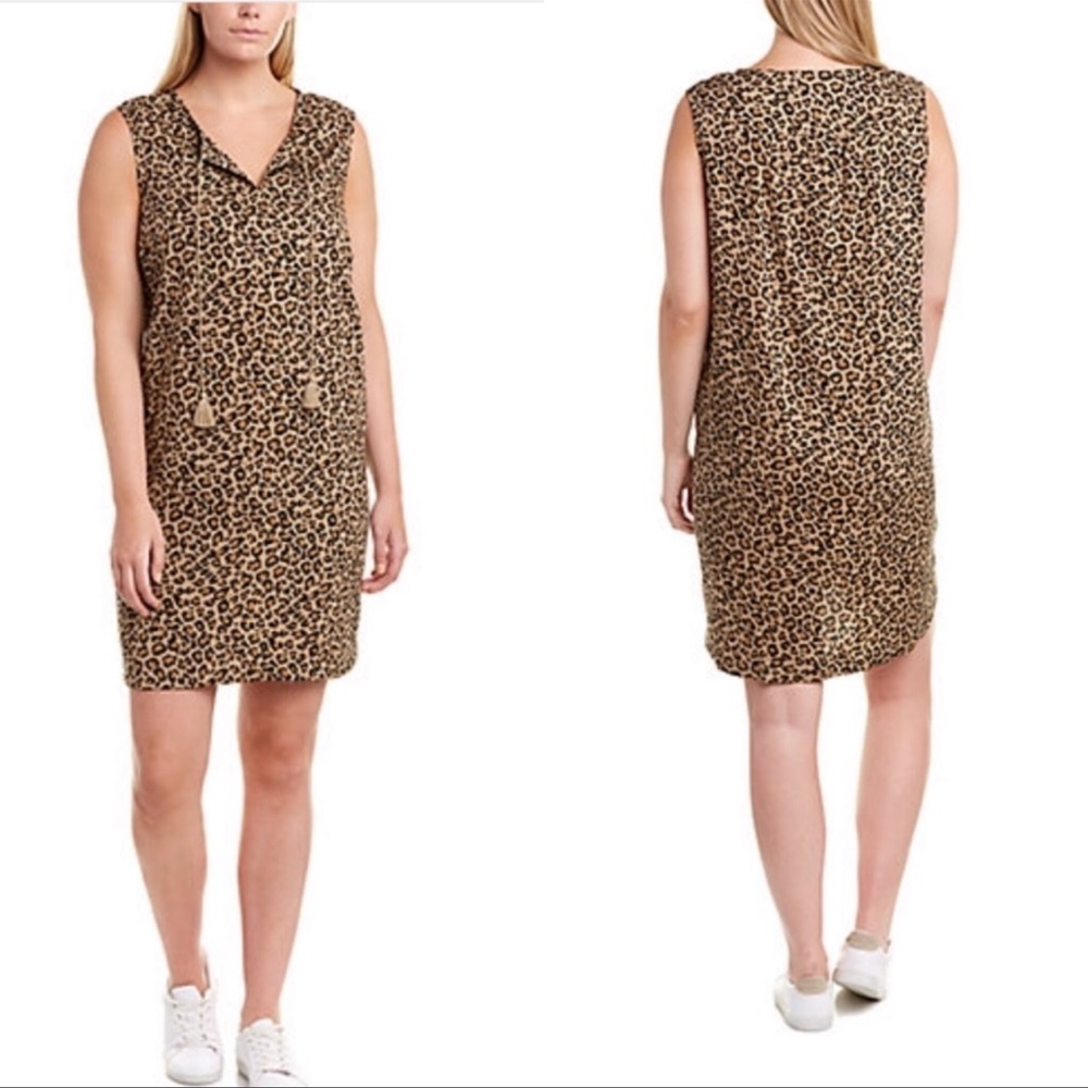 Beachlunchlounge Sleeveless Leopard Print Swim Coverup or Dress 1X